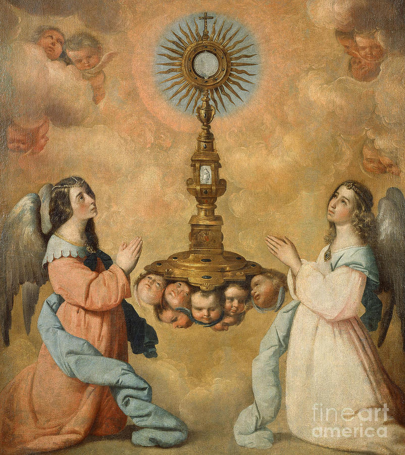 Francisco De Zurbaran Painting - The Eucharist by Francisco de Zurbaran