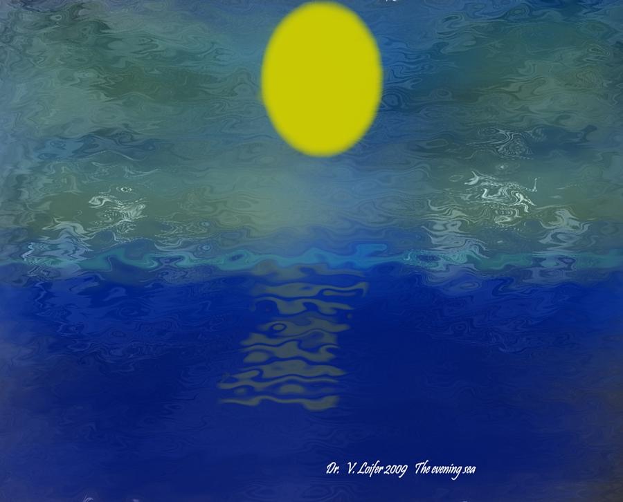 The evening sea Digital Art by Dr Loifer Vladimir