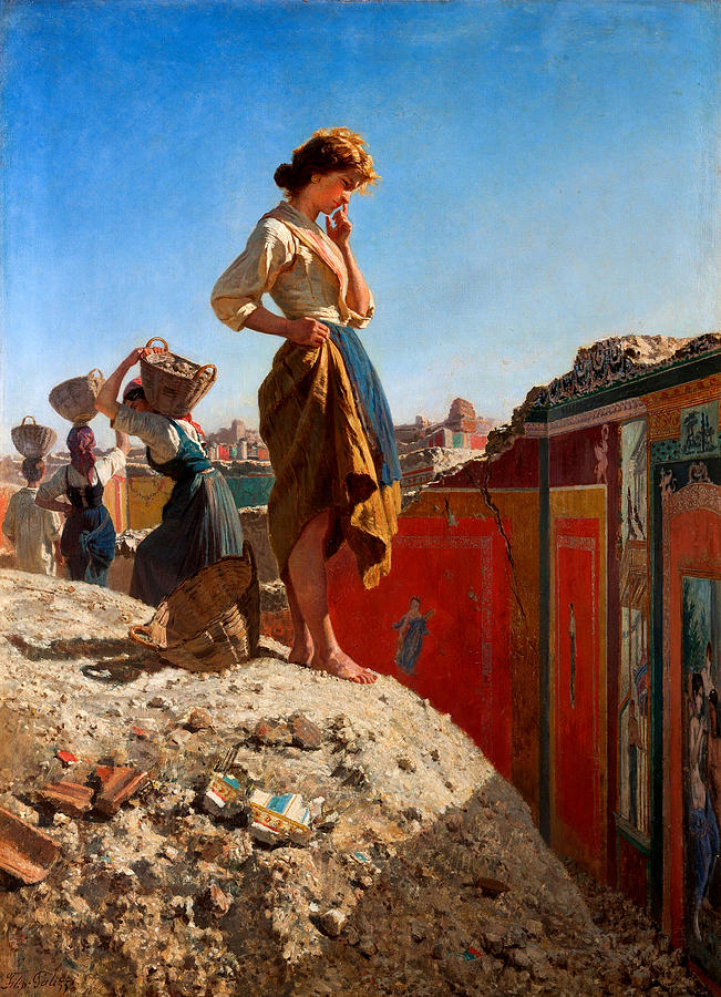 The excavations at Pompeii Painting by Filippo Palizzi