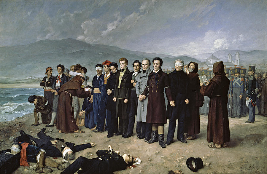 The Execution by Firing Squad of Torrijos and his Companions on the beach at Malaga Painting by Antonio Gisbert