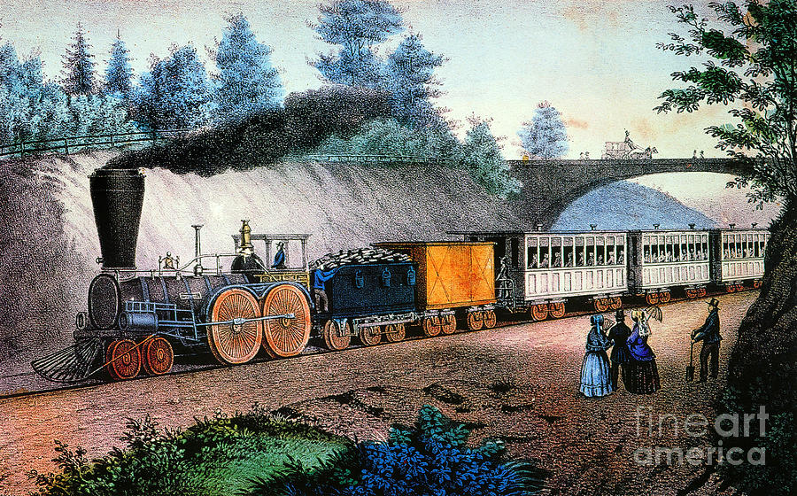 THE EXPRESS TRAIN, c1849 Photograph by Granger