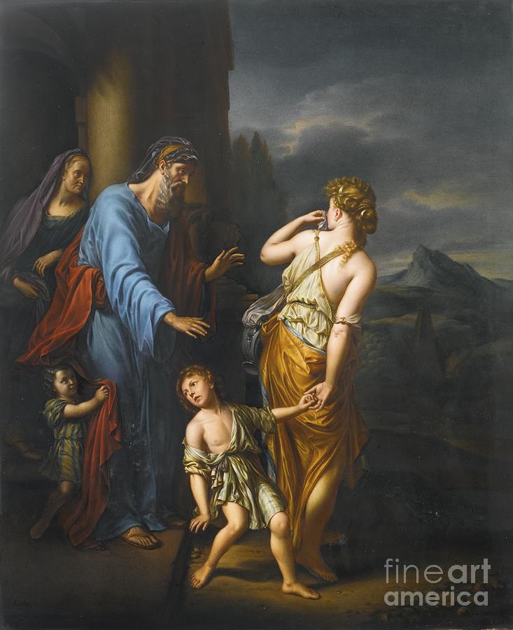 Late 19th Century Painting - The Expulsion of Hagar and Ishmael by MotionAge Designs