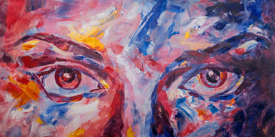 Abstract Painting - The eyes by Dima Mogilevsky