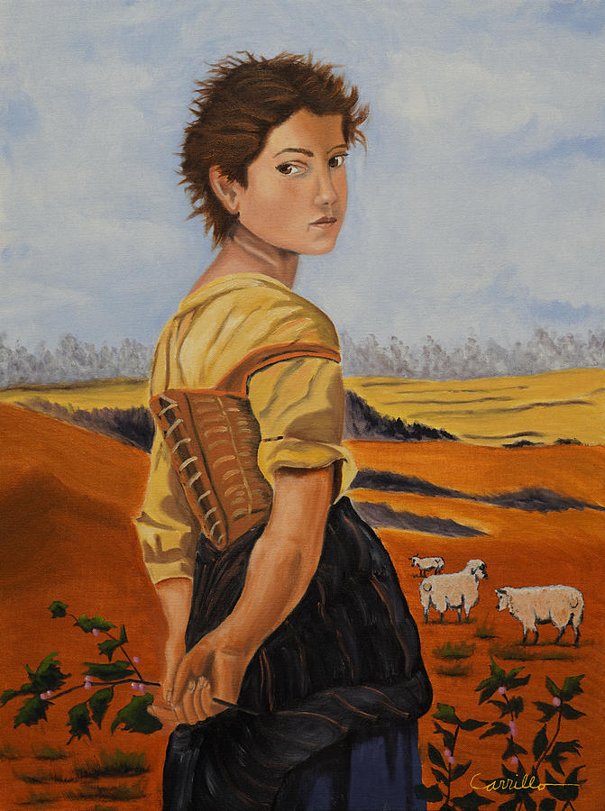 The Eyes of a Shepherd Girl Painting by Ruben Carrillo