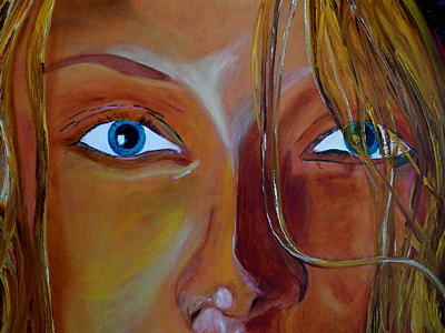 Blond Painting - The Eyes of the Muse by Modern Impressionism