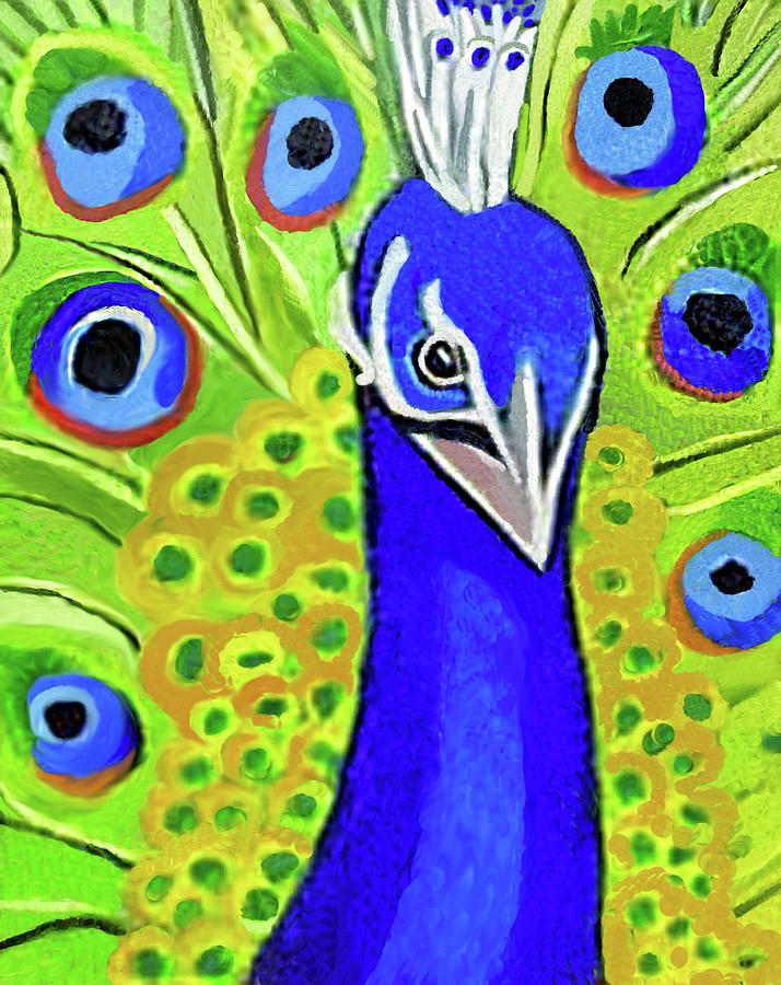 The Face of a Peacock Painting by Margaret Harmon