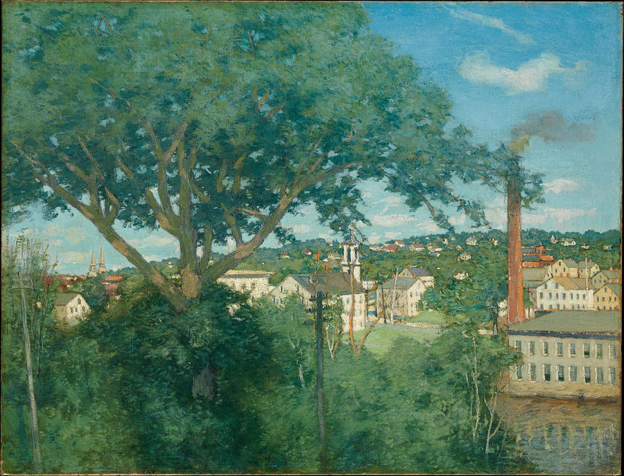 The Factory Village Painting by Julian Alden Weir
