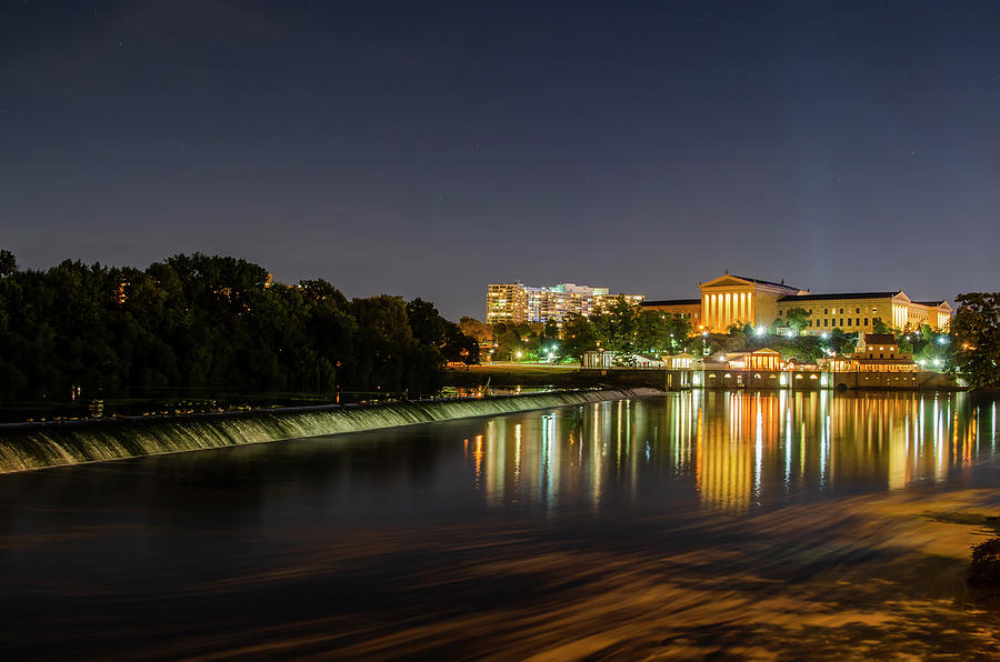 The Fairmount Dam and Art Museum - Philadelphia at Night Photograph by Bill Cannon