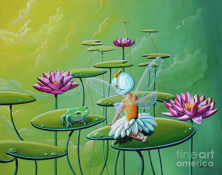 The Fairy And The Frog Painting by Cindy Thornton
