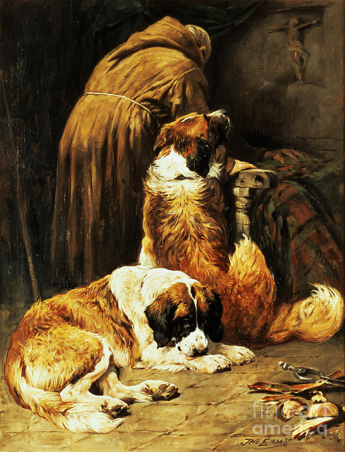 Dog Painting - The Faith of Saint Bernard by John Emms