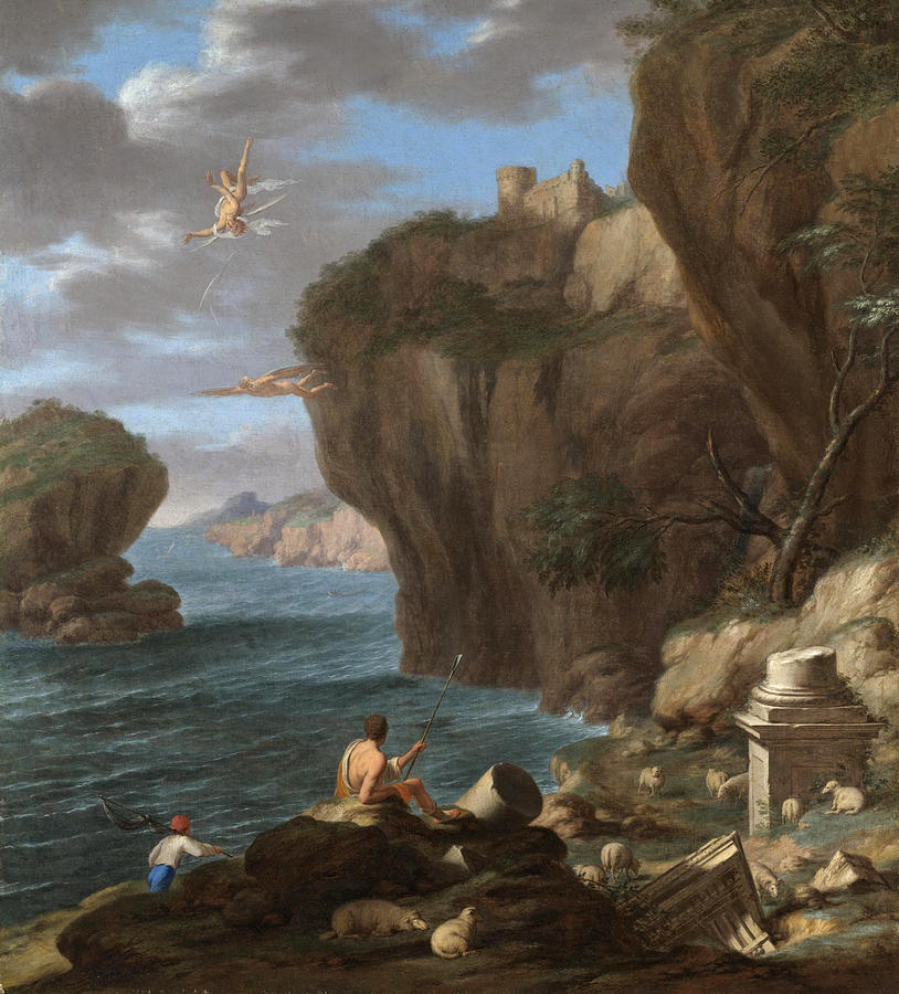 The Fall of Icarus Painting by Attributed to Laurent de la Hyre