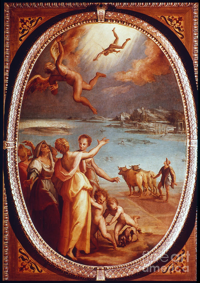 The Fall Of Icarus Painting by Maso di San Friano