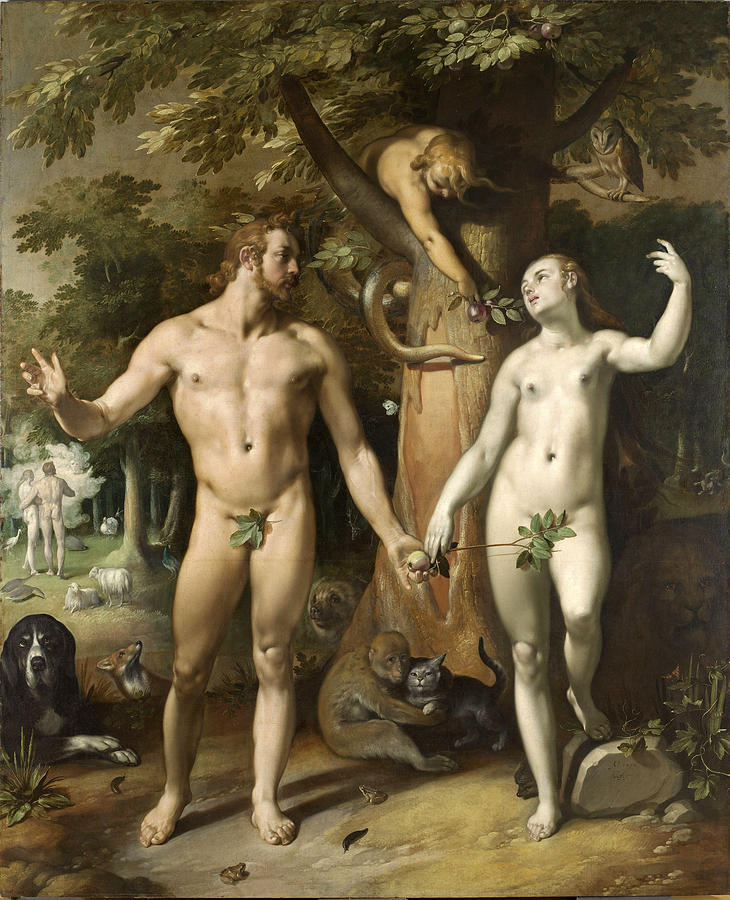 The Fall of Man Painting by Cornelis van Haarlem