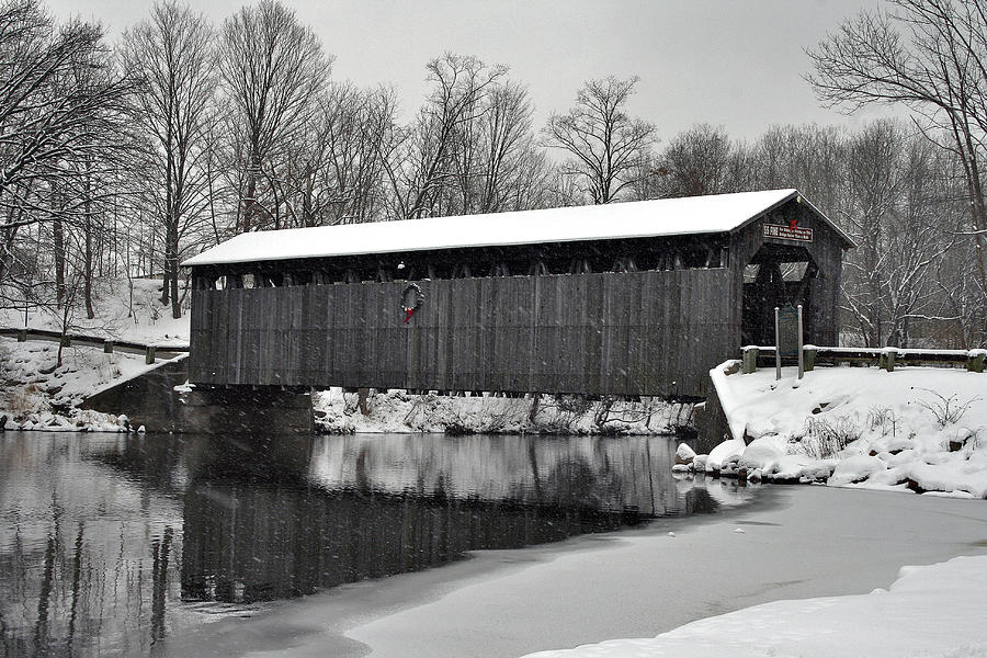 The Fallasburg Covered Bridge Crossing The Flat River Photograph by Richard Gregurich