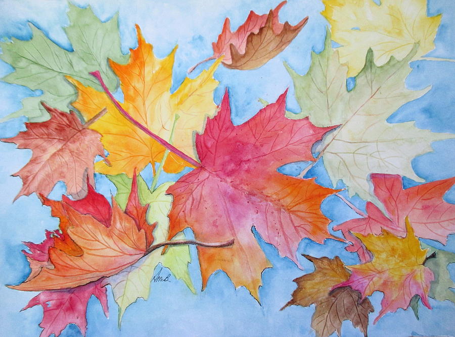 The Falling Leaves Painting by April McCarthy-Braca