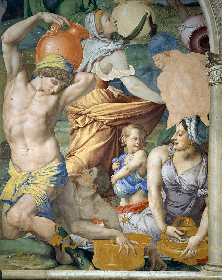The falling of the Manna Painting by Bronzino