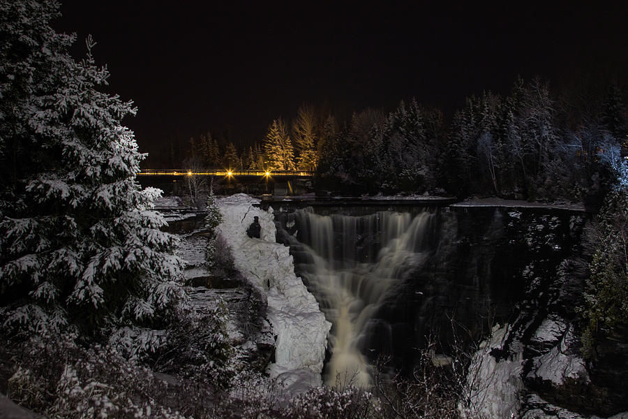 Kakabeka Falls Photograph - The Falls at Night by Linda Ryma Kakabeka Falls Photograph - The Falls at Night by Linda Ryma