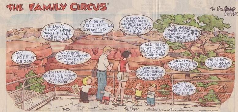 Billy Drawing - The Family Circus  by William Douglas
