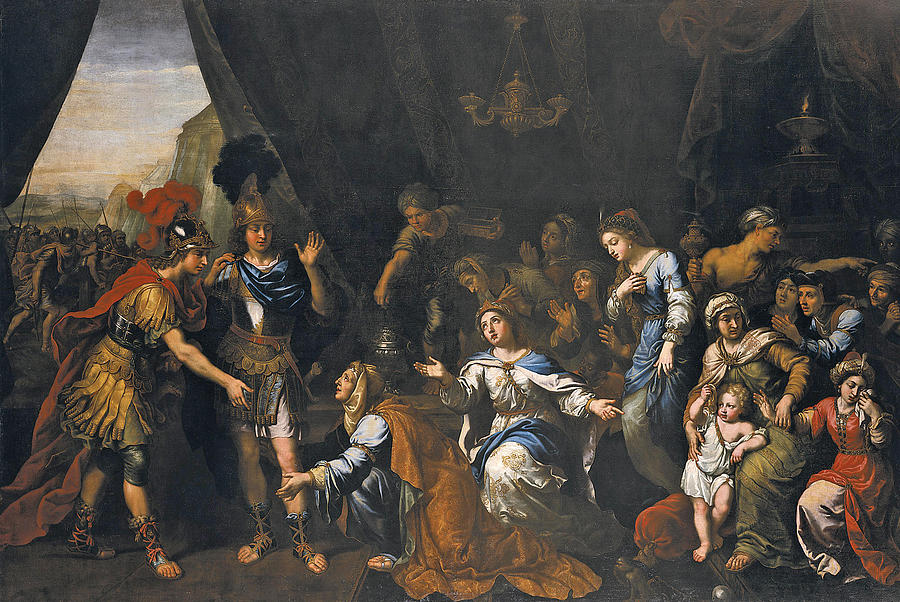 The family of Darius before Alexander the Great Painting by Pierre Mignard and Studio