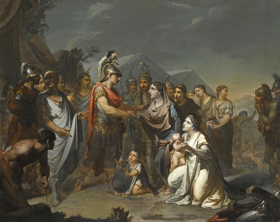 The Family of Darius before Alexander the Great Painting by Roman School