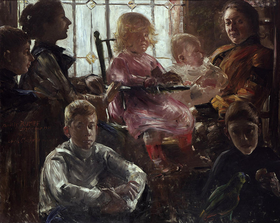The Family of the Painter Fritz Rumpf Painting by Lovis Corinth