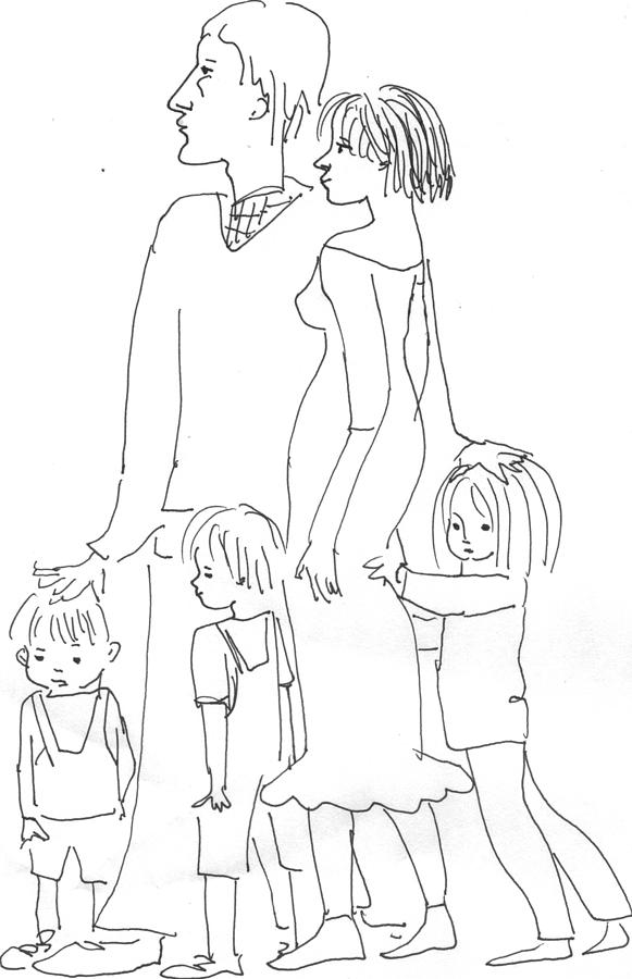 The family. Drawing by Yulia Shuster - Fine Art America