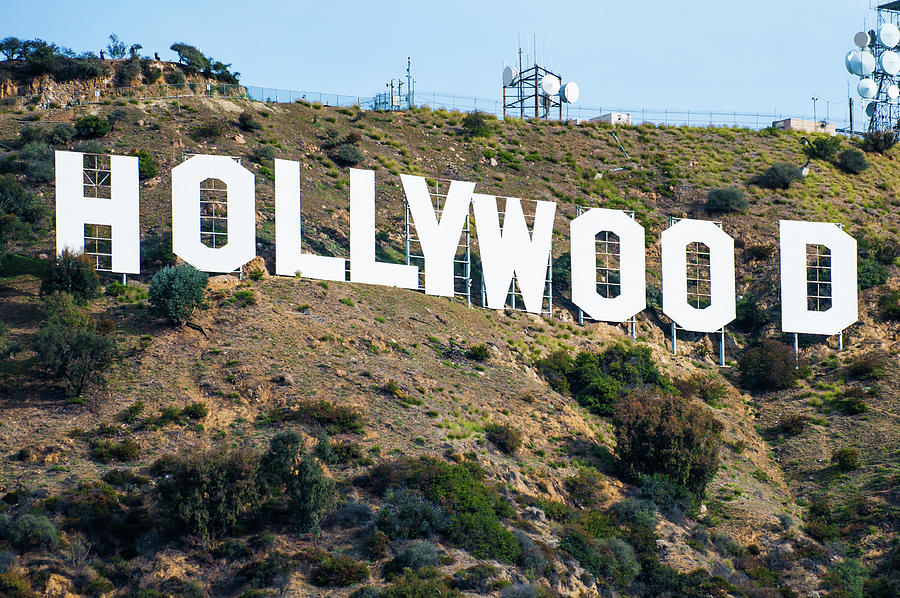 Hollywood Sign Photograph - The Famous Hollywood Sign in Hollywood California by Gregory Ballos