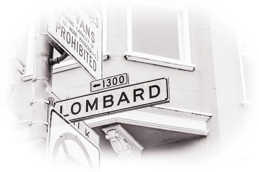 The famous Lombard street sign Photograph by Claudia M Photography