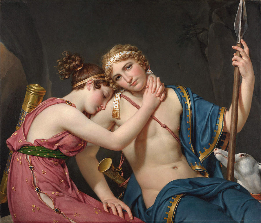 Vintage Painting - The Farewell Of Telemachus And Eucharis 1818 by Jacques Louis David