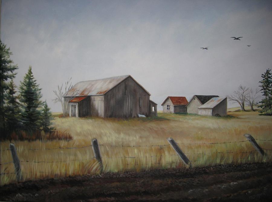 Barn Painting - The Farm Next Door by May Moore