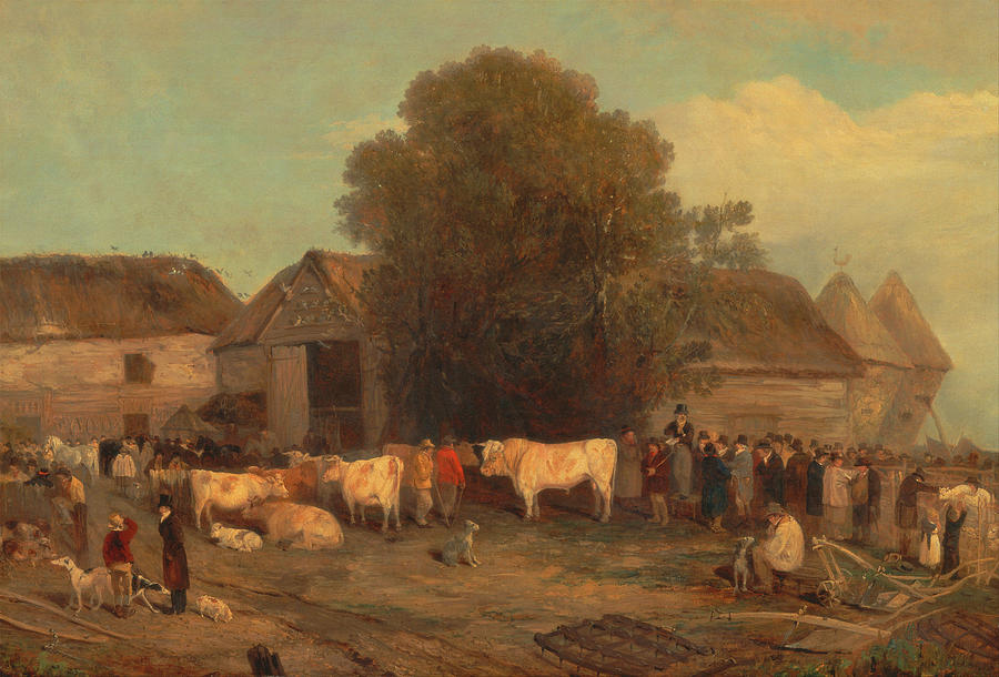 Vintage Painting - The Farm Sale by Mountain Dreams