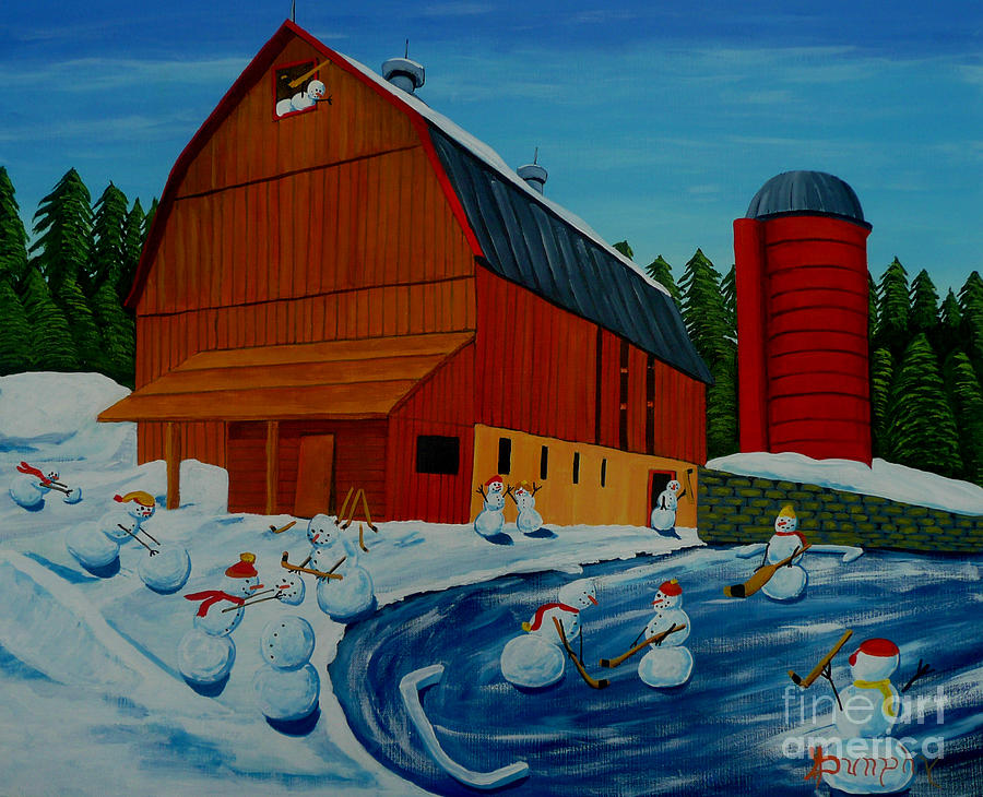 Sports Painting - The Farm Team by Anthony Dunphy