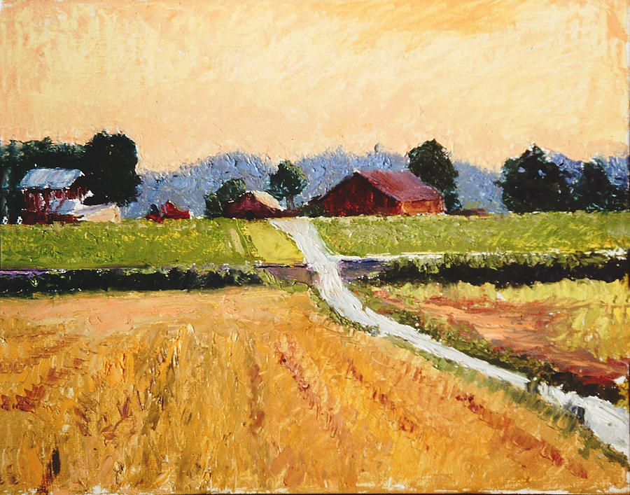 The Farm With The Tracks Painting by David Zimmerman