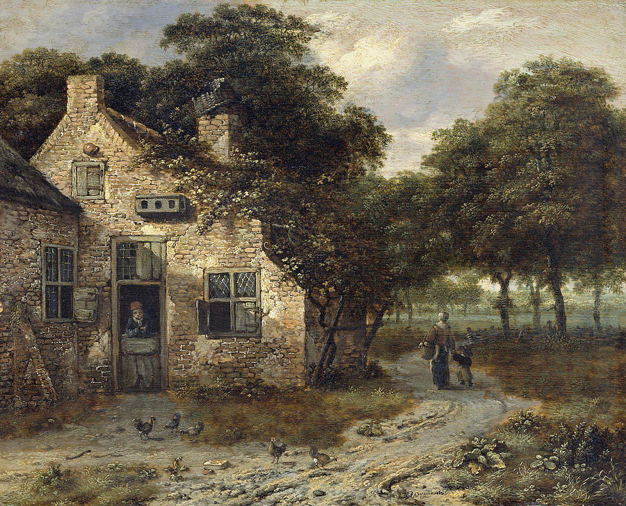 The Farmhouse Painting by Jan Wijnants