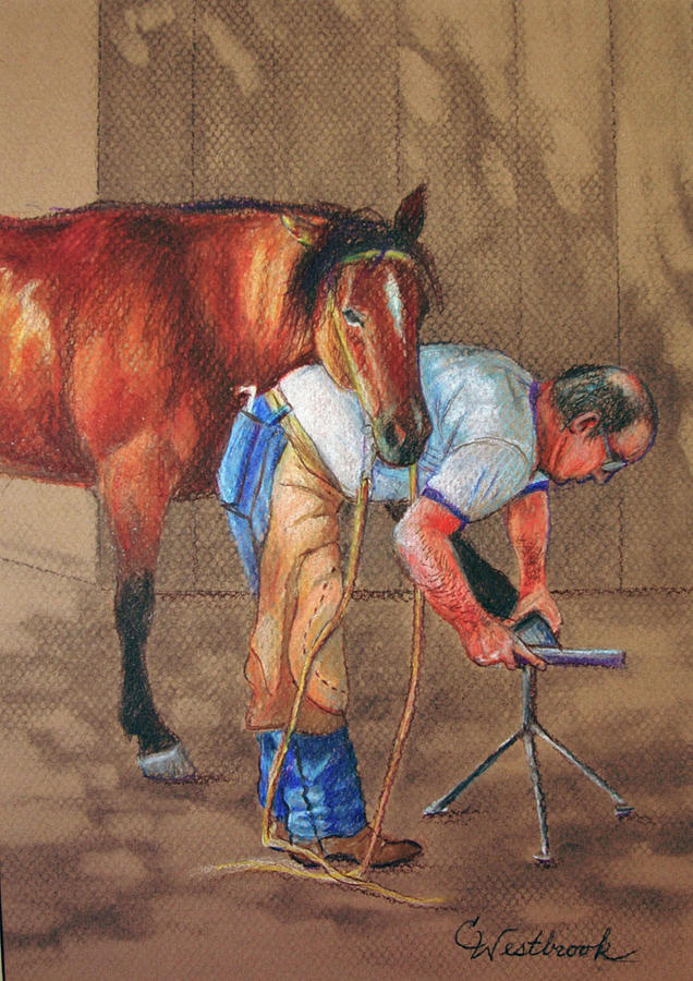 The Farrier Drawing by Cynthia Westbrook