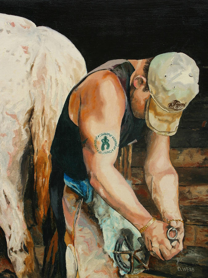 Horse Painting - The Farrier by Duane Webb