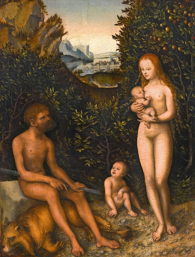 The Faun Family Painting by Lucas Cranach the Elder