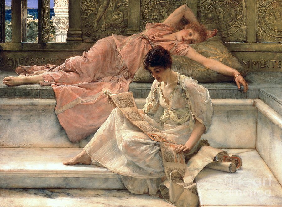 Greek Painting - The Favorite Poet by Lawrence Alma-Tadema