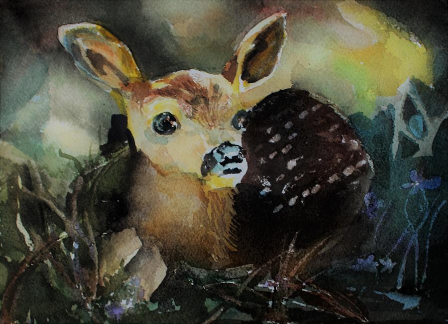 The Fawn Painting by Mindy Newman