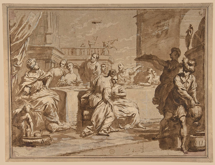 The Feast of Belshazzar Drawing by Antonio Gionima
