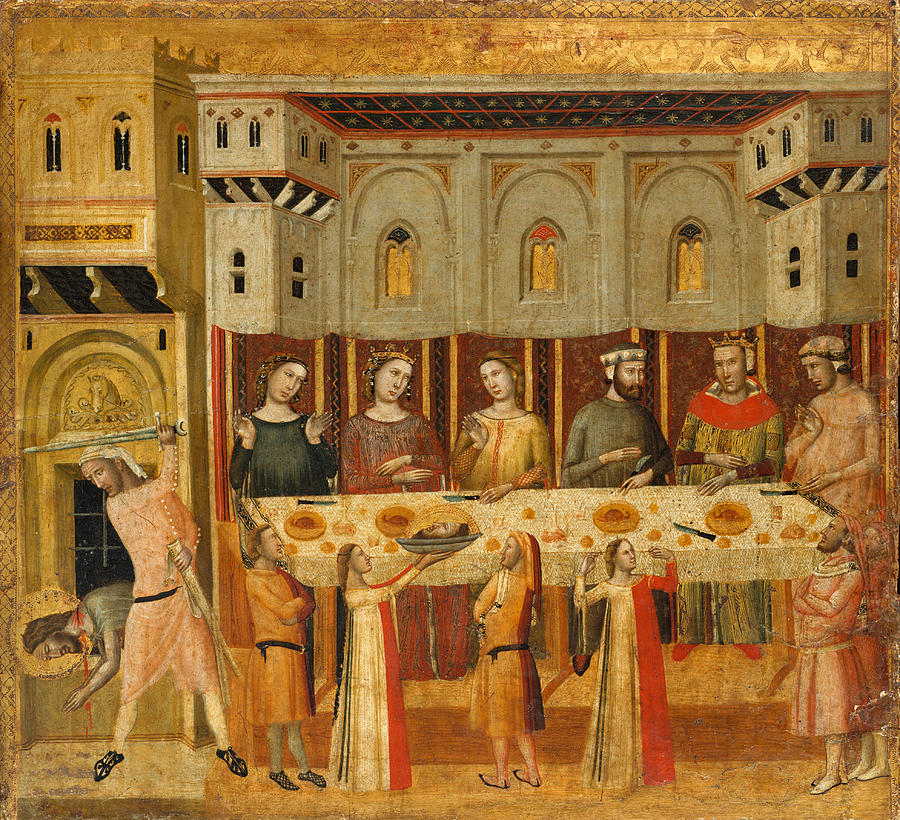 Beautiful Painting - The Feast of Herod and the Beheading of the Baptist by Giovanni Baronzio