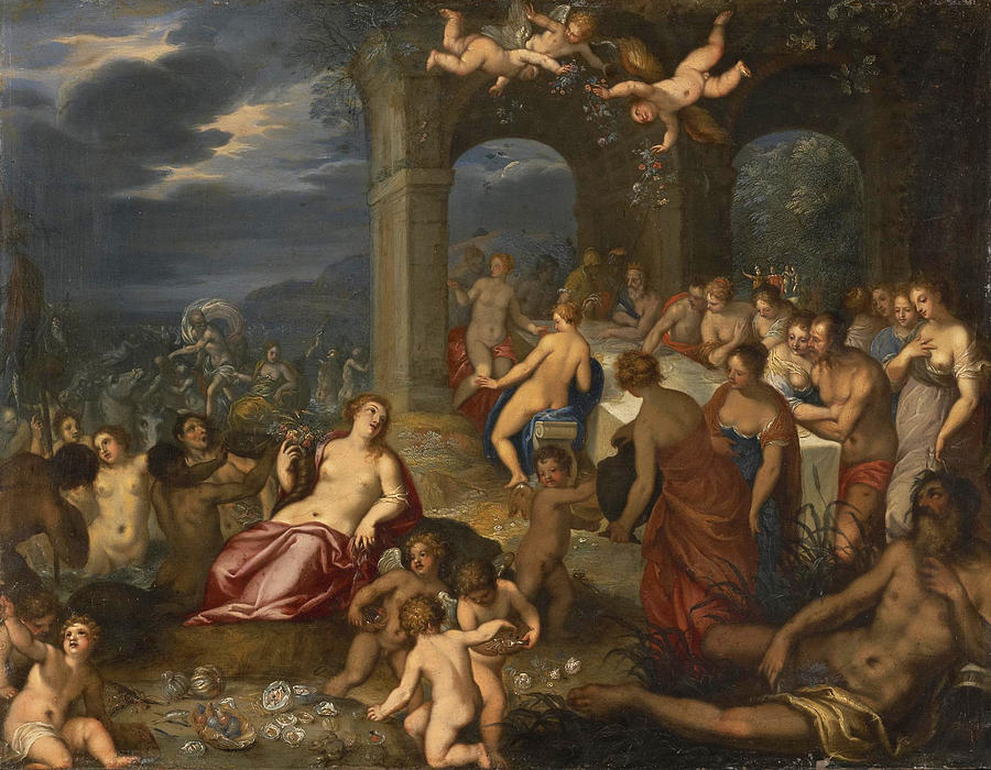 The Feast of the Gods. The Marriage of Peleus and Thetis Painting by Workshop of Hans Johann Rottenhammer the Elder