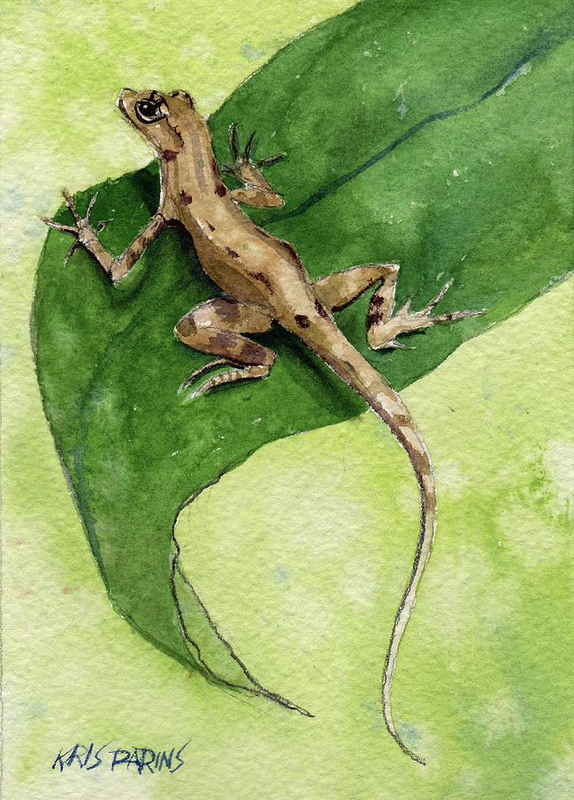The Feckless Gecko Painting by Kris Parins
