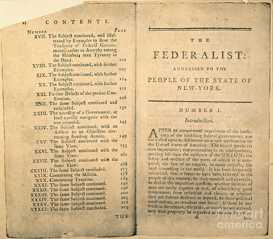The Federalist, 1788 Photograph by Granger