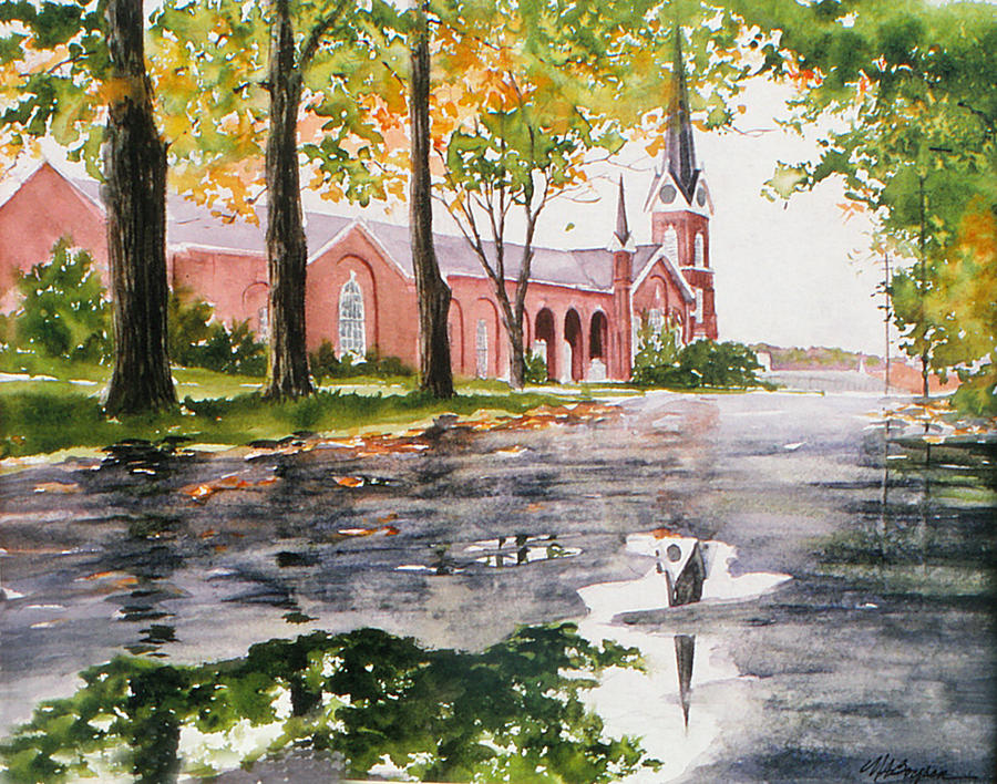 Chagrin Falls Painting - The Federated Church by Maryann Boysen