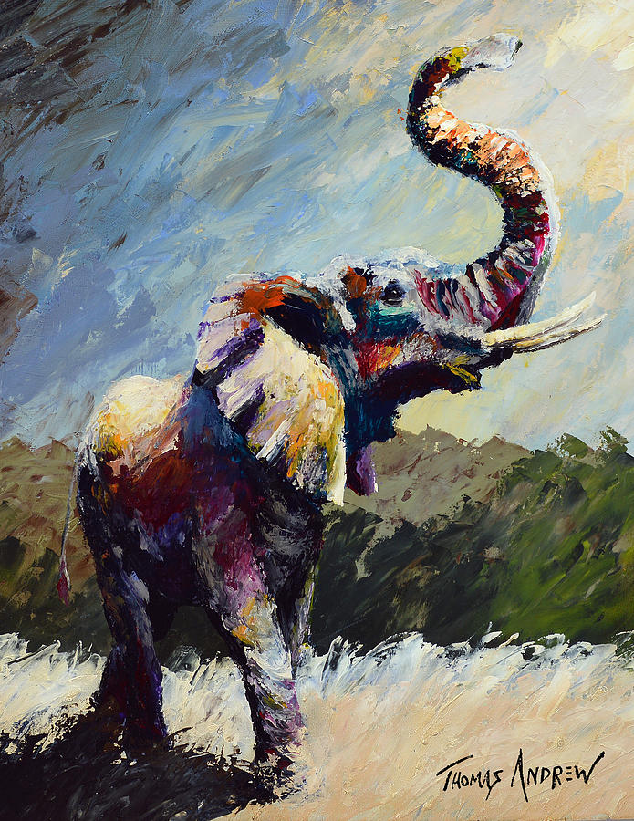 Elephant Painting - The Feeling of Strength by Thomas Andrew