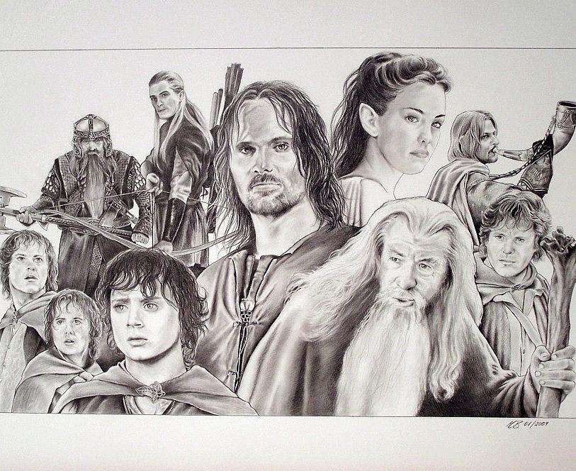 Lord Of The Rings Painting - The Fellowship by Manfred Burgard