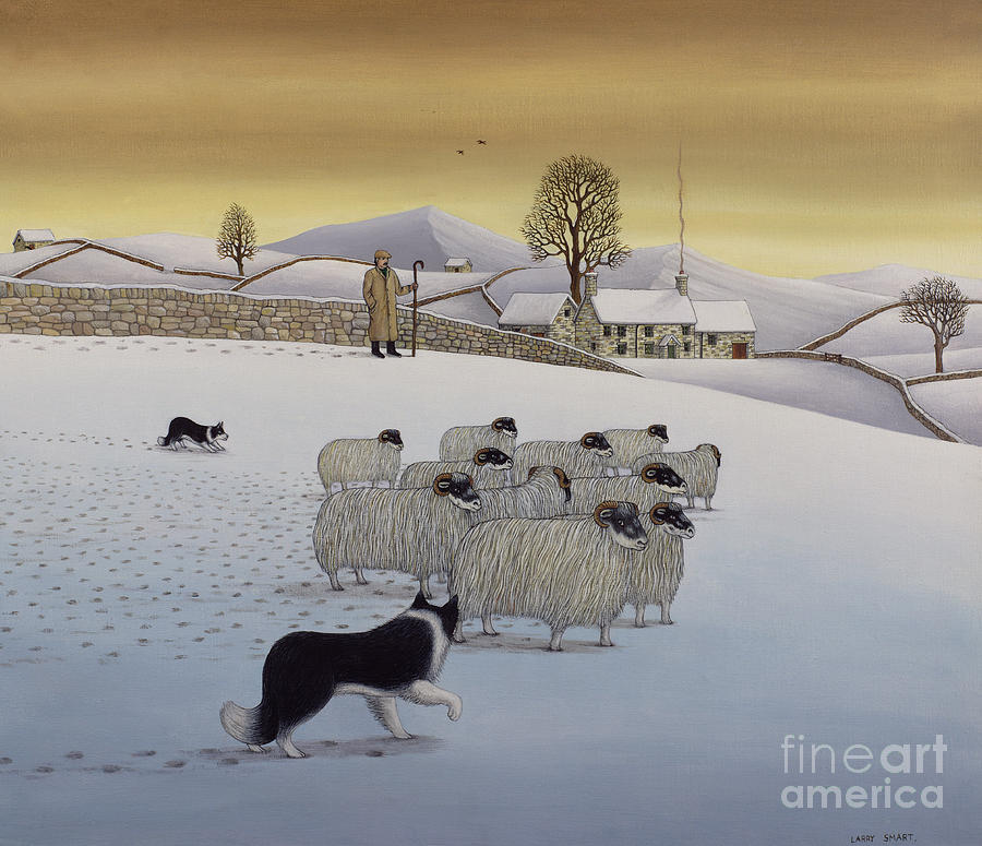 The Fells in Winter Painting by Larry Smart