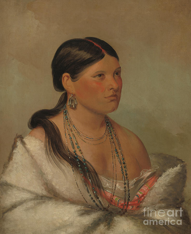 George Catlin Painting - The Female Eagle, Shawano, 1830 by George Catlin