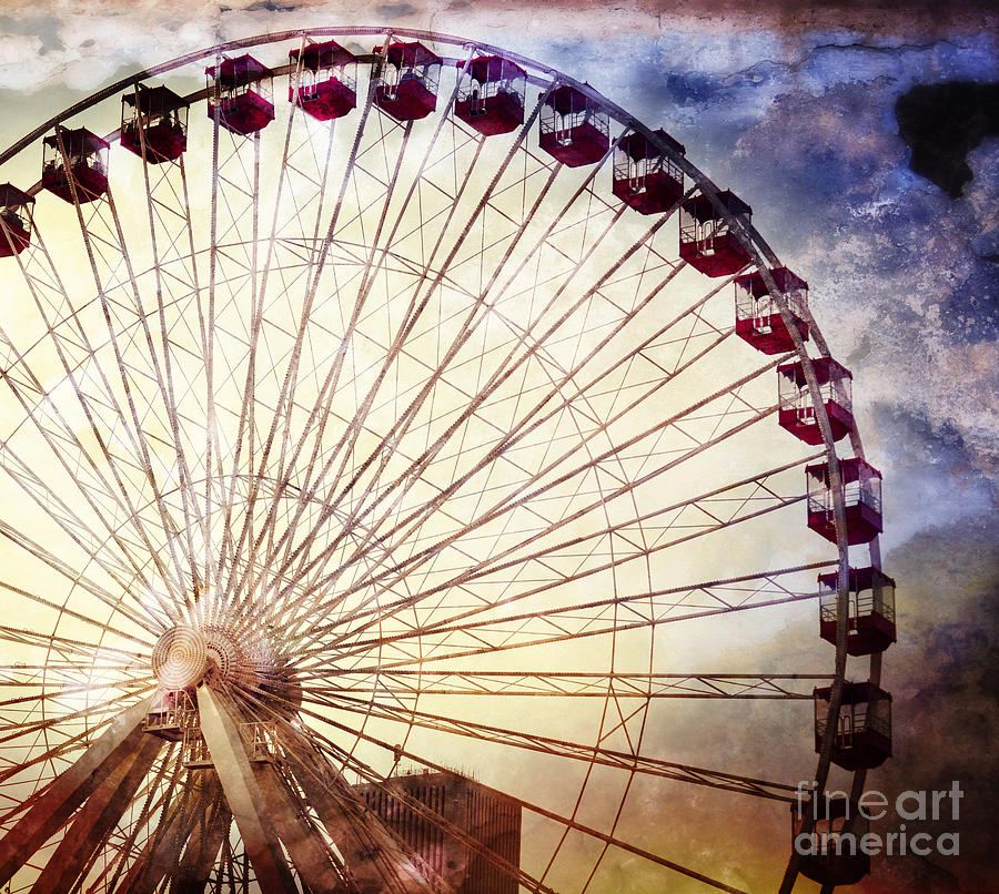 Ferris Wheel Photograph - The Ferris Wheel at Navy Pier by Mary Machare